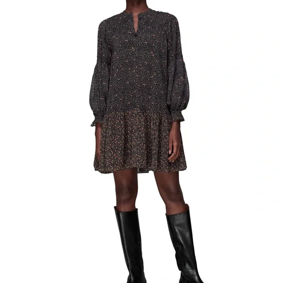 whistles falling leaves dress April Cornell Women's Periwinkle Cotton Slub Dress, White/Periwinkle Size M main image 0